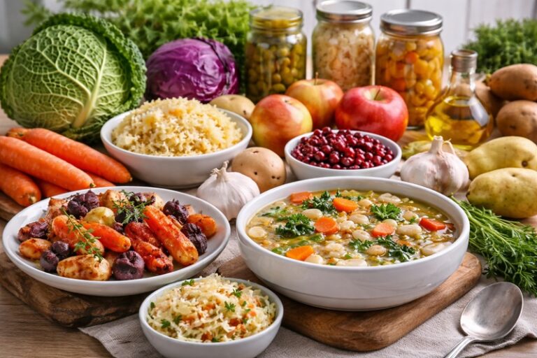 sezonowe produkty zimowe wykorzystane w codziennym jadłospisie