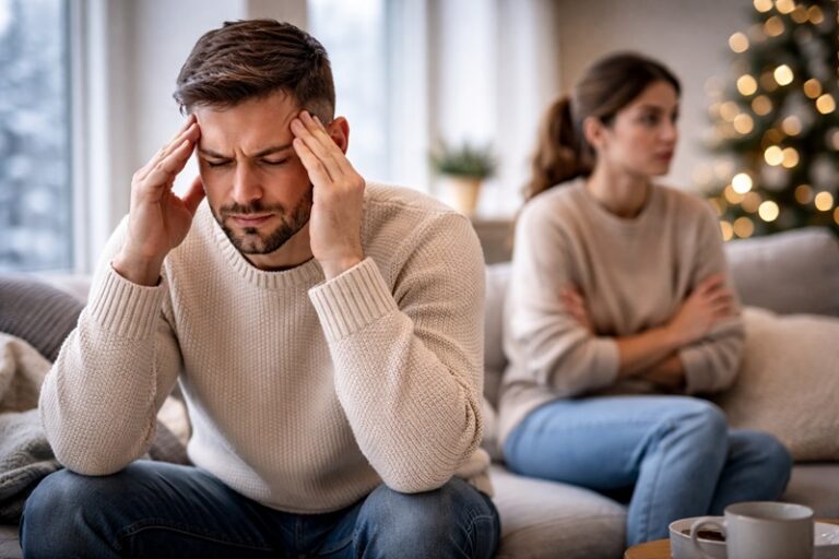 drażliwość rodziców zimą podczas stresującej sytuacji w domu